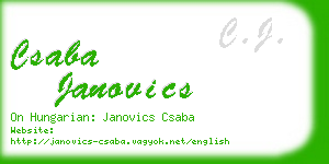 csaba janovics business card